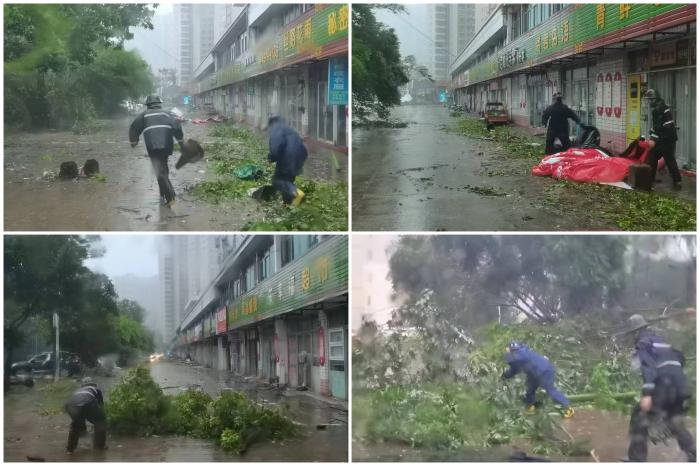 台风到来之际，我校保卫处人员顶风冒雨排除校园安全隐患2.jpg